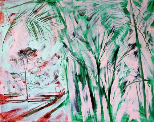 Irish Landscape & Palm Trees, 48" x 60", oil on linen, 2011.